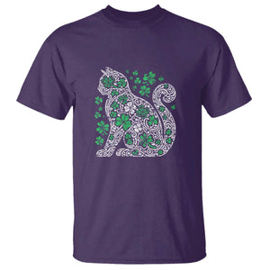 Irish Shamrock Cat Graphic T Shirt Saint Patrick Day for Cat Lovers TS02 Purple Print Your Wear