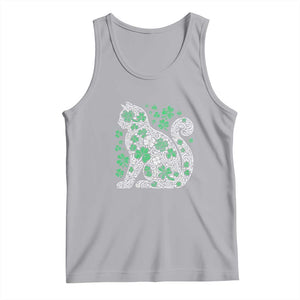 Irish Shamrock Cat Graphic Tank Top Saint Patrick Day for Cat Lovers TS02 Athletic Heather Print Your Wear