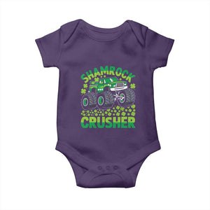 Funny Shamrock Crusher Monster Truck Baby Onesie Happy St Patricks Day Boys TS02 Purple Print Your Wear