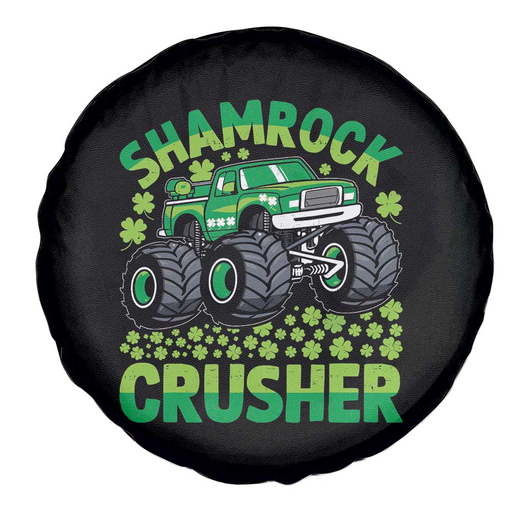 Funny Shamrock Crusher Monster Truck Spare Tire Cover Happy St Patricks Day Boys TS02 Print Your Wear