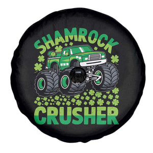 Funny Shamrock Crusher Monster Truck Spare Tire Cover Happy St Patricks Day Boys TS02 Print Your Wear
