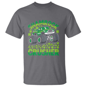 Funny Shamrock Crusher Monster Truck T Shirt Happy St Patricks Day Boys TS02 Charcoal Print Your Wear
