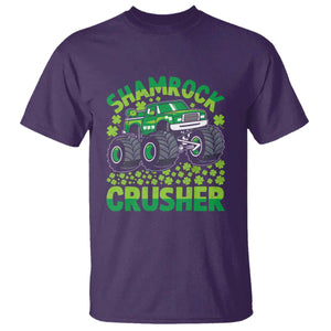 Funny Shamrock Crusher Monster Truck T Shirt Happy St Patricks Day Boys TS02 Purple Print Your Wear
