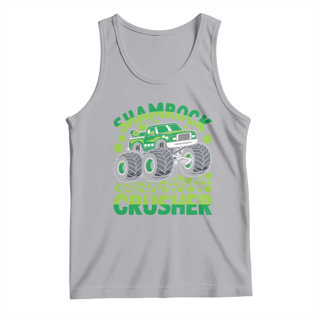 Funny Shamrock Crusher Monster Truck Tank Top Happy St Patricks Day Boys TS02 Athletic Heather Print Your Wear