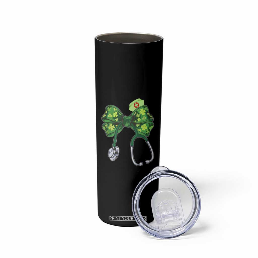 Shamrock Coquette Bow Stethoscope Skinny Tumbler Registered Nurse Nursing St Patricks Day TS02 Print Your Wear
