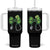 Shamrock Coquette Bow Stethoscope Tumbler With Handle Registered Nurse Nursing St Patricks Day TS02 One Size: 40 oz Black Print Your Wear