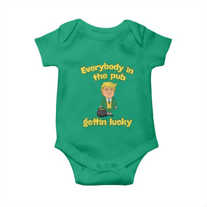 Funny St Patrick's Day Trump Baby Onesie Everybody in Pub Gettin Lucky TS02 Irish Green Print Your Wear