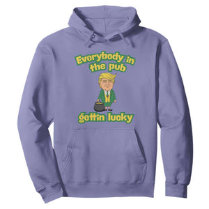Funny St Patrick's Day Trump Hoodie Everybody in Pub Gettin Lucky TS02 Violet Print Your Wear