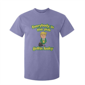 Funny St Patrick's Day Trump T Shirt For Kid Everybody in Pub Gettin Lucky TS02 Violet Print Your Wear