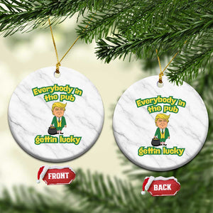 Funny St Patrick's Day Trump Ceramic Ornament Everybody in Pub Gettin Lucky TS02 1pc White Marble Print Your Wear