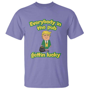 Funny St Patrick's Day Trump T Shirt Everybody in Pub Gettin Lucky TS02 Violet Print Your Wear
