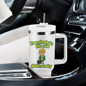 Funny St Patrick's Day Trump Tumbler With Handle Everybody in Pub Gettin Lucky TS02 Print Your Wear