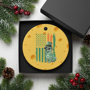 Funny St Patrick's Day Pug Leprechaun Ceramic Ornament Dog Lover Puppy Green American Flag TS02 1pc Yellow Cheese Print Your Wear