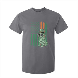 Funny St Patrick's Day Pug Leprechaun T Shirt For Kid Dog Lover Puppy Green American Flag TS02 Charcoal Print Your Wear
