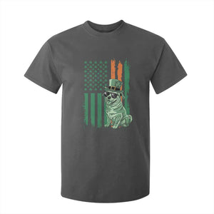 Funny St Patrick's Day Pug Leprechaun T Shirt For Kid Dog Lover Puppy Green American Flag TS02 Dark Heather Print Your Wear