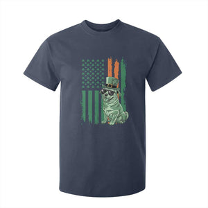 Funny St Patrick's Day Pug Leprechaun T Shirt For Kid Dog Lover Puppy Green American Flag TS02 Navy Print Your Wear