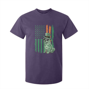 Funny St Patrick's Day Pug Leprechaun T Shirt For Kid Dog Lover Puppy Green American Flag TS02 Purple Print Your Wear