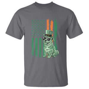 Funny St Patrick's Day Pug Leprechaun T Shirt Dog Lover Puppy Green American Flag TS02 Charcoal Print Your Wear