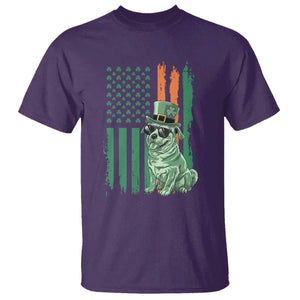 Funny St Patrick's Day Pug Leprechaun T Shirt Dog Lover Puppy Green American Flag TS02 Purple Print Your Wear