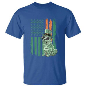 Funny St Patrick's Day Pug Leprechaun T Shirt Dog Lover Puppy Green American Flag TS02 Royal Blue Print Your Wear