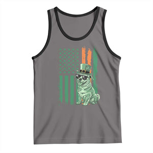 Funny St Patrick's Day Pug Leprechaun Tank Top Dog Lover Puppy Green American Flag TS02 Deep Heather Black Print Your Wear