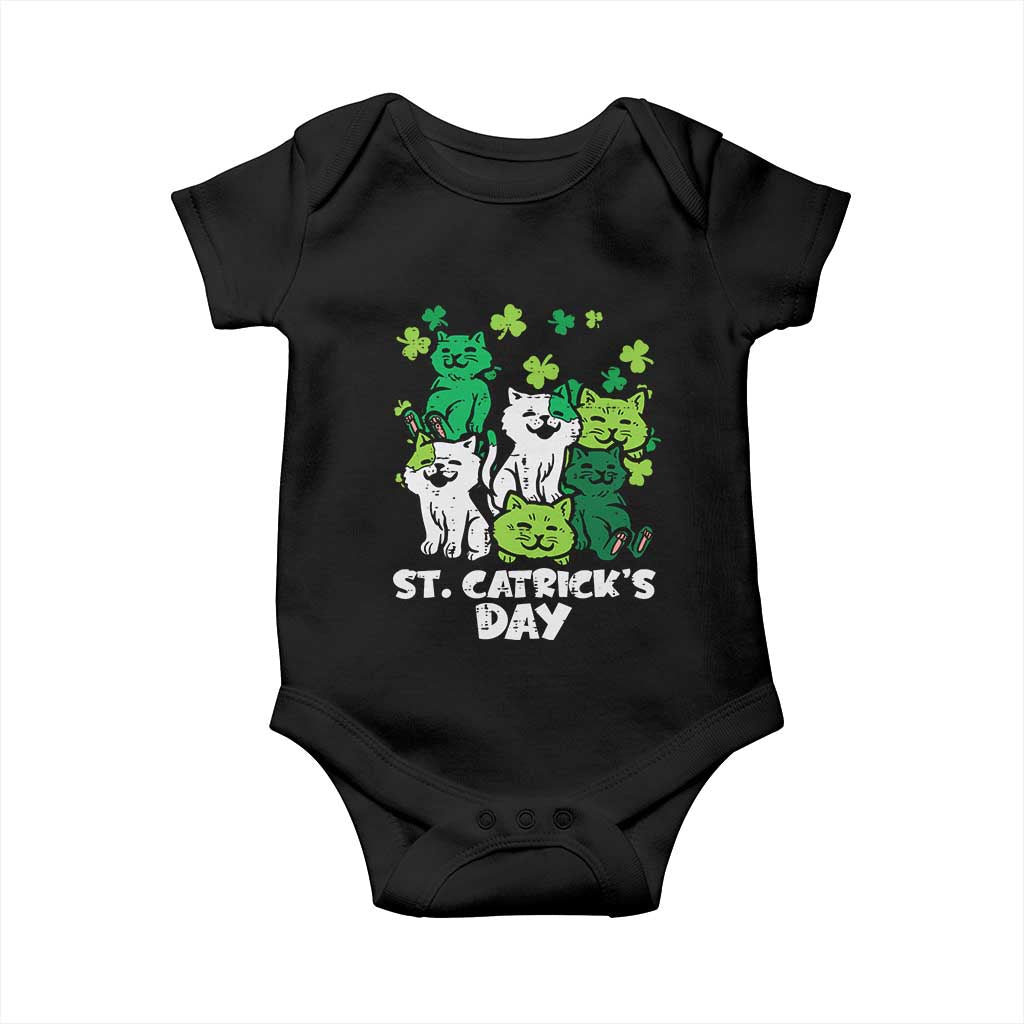 Cute St Catricks Day Baby Onesie St Patricks Cats Saint Pattys Cat Lover TS02 Black Print Your Wear