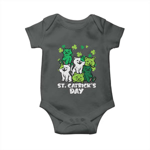 Cute St Catricks Day Baby Onesie St Patricks Cats Saint Pattys Cat Lover TS02 Dark Heather Print Your Wear