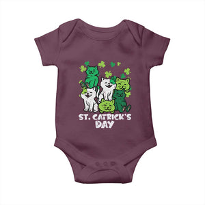 Cute St Catricks Day Baby Onesie St Patricks Cats Saint Pattys Cat Lover TS02 Maroon Print Your Wear