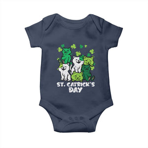 Cute St Catricks Day Baby Onesie St Patricks Cats Saint Pattys Cat Lover TS02 Navy Print Your Wear