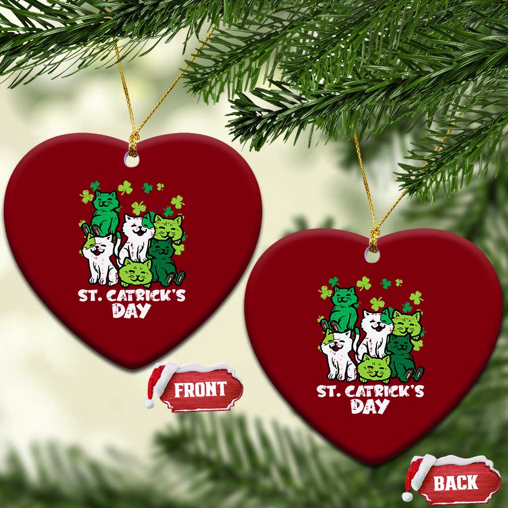 Cute St Catricks Day Ceramic Ornament St Patricks Cats Saint Pattys Cat Lover TS02 Print Your Wear