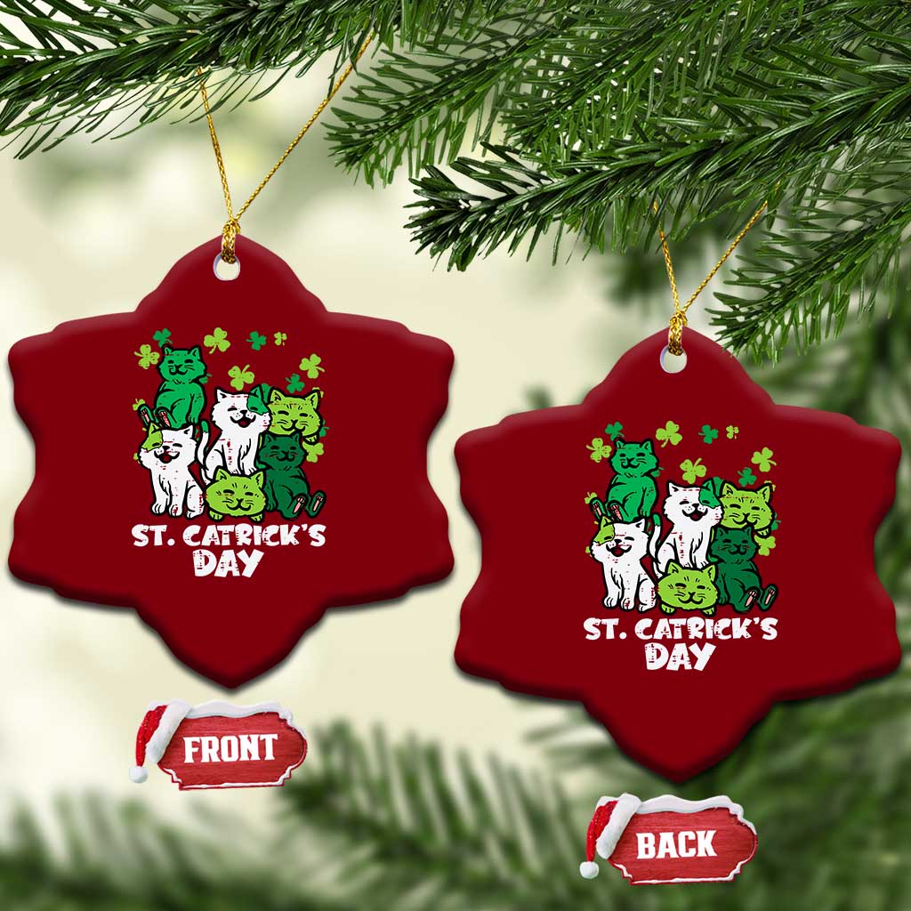 Cute St Catricks Day Ceramic Ornament St Patricks Cats Saint Pattys Cat Lover TS02 Print Your Wear