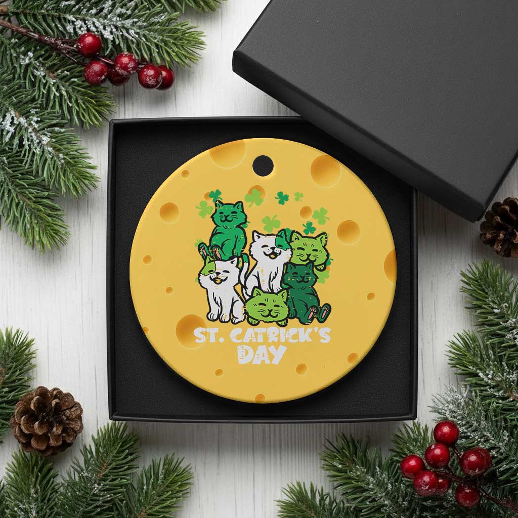 Cute St Catricks Day Ceramic Ornament St Patricks Cats Saint Pattys Cat Lover TS02 1pc Yellow Cheese Print Your Wear