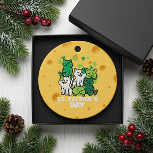Cute St Catricks Day Ceramic Ornament St Patricks Cats Saint Pattys Cat Lover TS02 1pc Yellow Cheese Print Your Wear