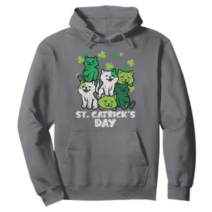 Cute St Catricks Day Hoodie St Patricks Cats Saint Pattys Cat Lover TS02 Charcoal Print Your Wear