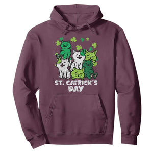 Cute St Catricks Day Hoodie St Patricks Cats Saint Pattys Cat Lover TS02 Maroon Print Your Wear