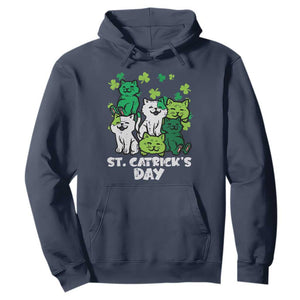 Cute St Catricks Day Hoodie St Patricks Cats Saint Pattys Cat Lover TS02 Navy Print Your Wear