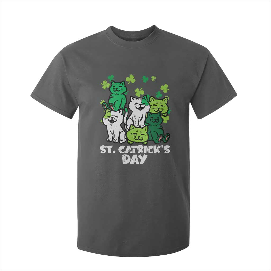 Cute St Catricks Day T Shirt For Kid St Patricks Cats Saint Pattys Cat Lover TS02 Dark Heather Print Your Wear