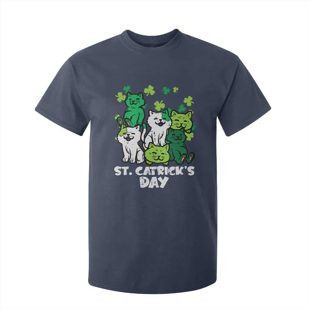Cute St Catricks Day T Shirt For Kid St Patricks Cats Saint Pattys Cat Lover TS02 Navy Print Your Wear