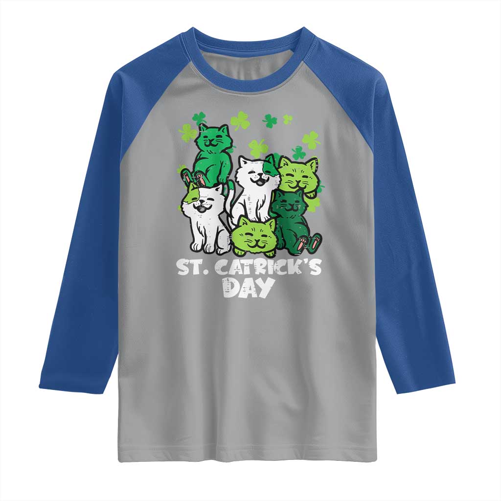 Cute St Catricks Day Raglan Shirt St Patricks Cats Saint Pattys Cat Lover TS02 Sport Gray Royal Print Your Wear