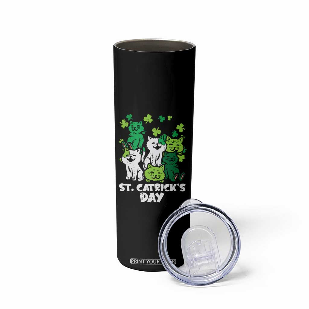 Cute St Catricks Day Skinny Tumbler St Patricks Cats Saint Pattys Cat Lover TS02 Print Your Wear