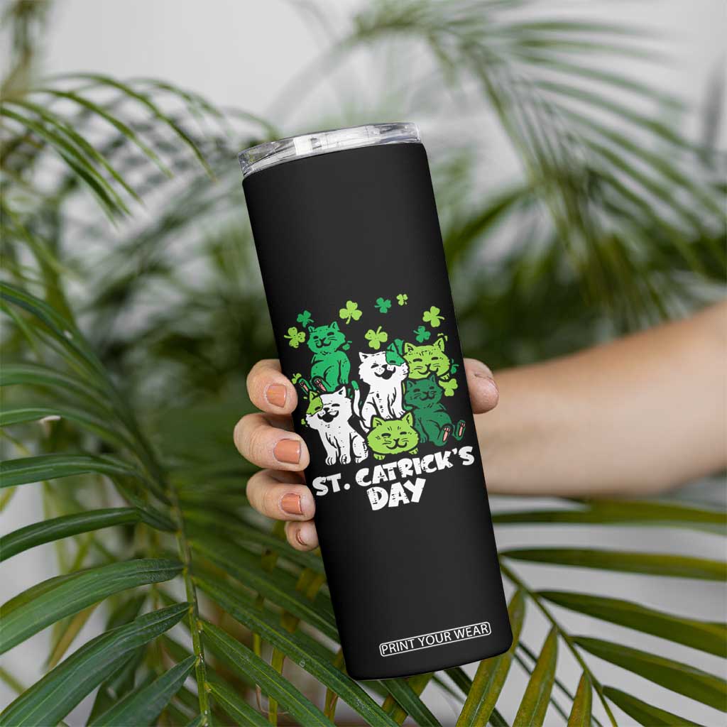 Cute St Catricks Day Skinny Tumbler St Patricks Cats Saint Pattys Cat Lover TS02 Print Your Wear