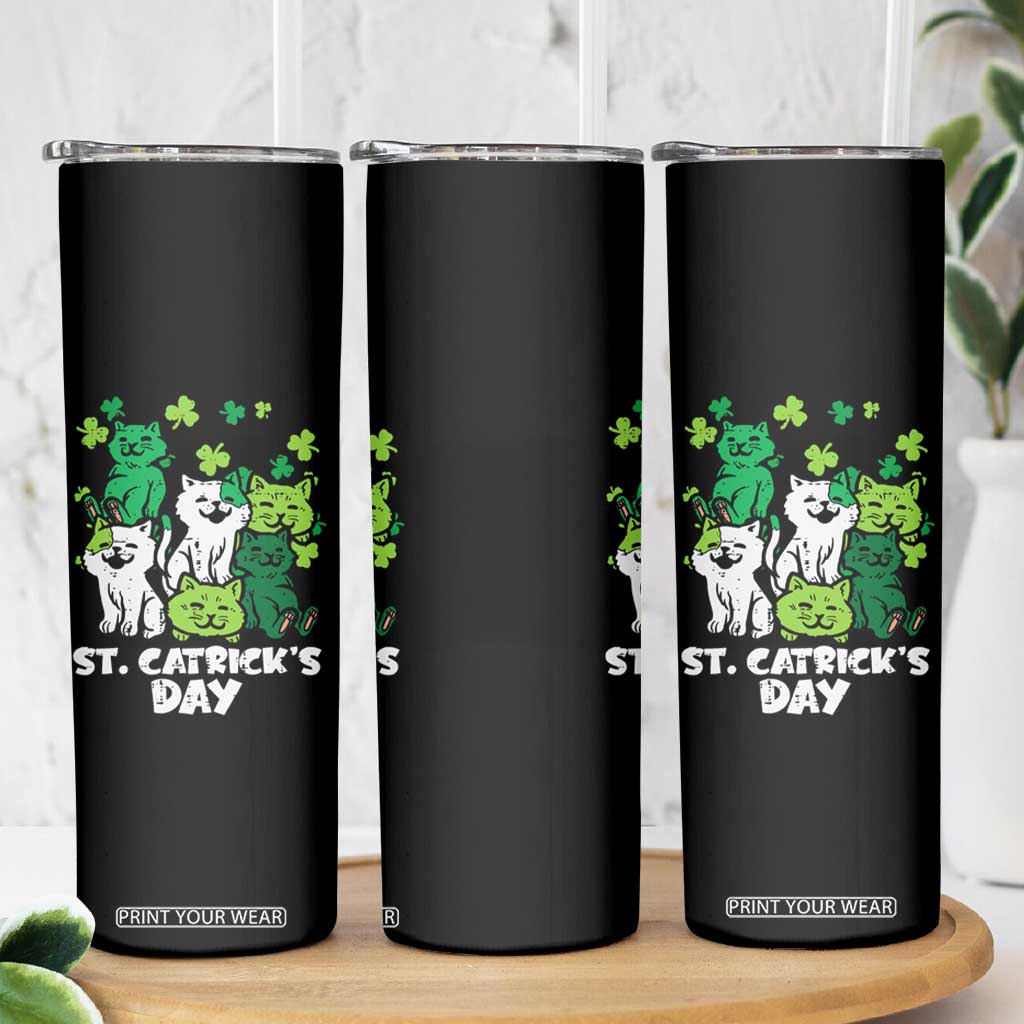 Cute St Catricks Day Skinny Tumbler St Patricks Cats Saint Pattys Cat Lover TS02 Print Your Wear