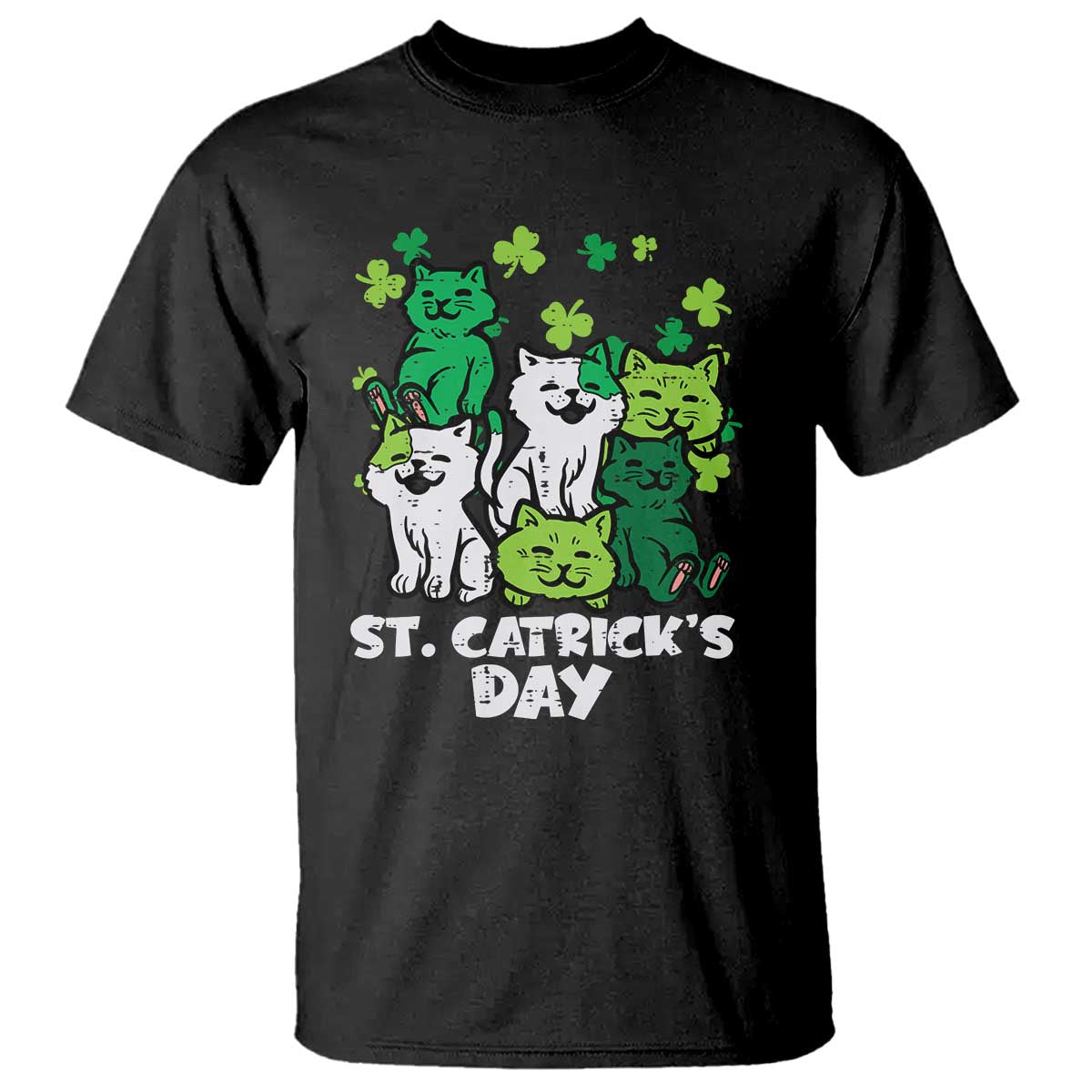 Cute St Catricks Day T Shirt St Patricks Cats Saint Pattys Cat Lover TS02 Black Print Your Wear