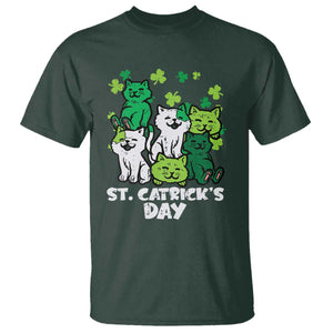 Cute St Catricks Day T Shirt St Patricks Cats Saint Pattys Cat Lover TS02 Dark Forest Green Print Your Wear