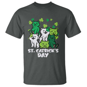Cute St Catricks Day T Shirt St Patricks Cats Saint Pattys Cat Lover TS02 Dark Heather Print Your Wear