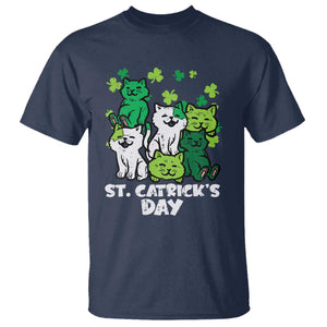 Cute St Catricks Day T Shirt St Patricks Cats Saint Pattys Cat Lover TS02 Navy Print Your Wear