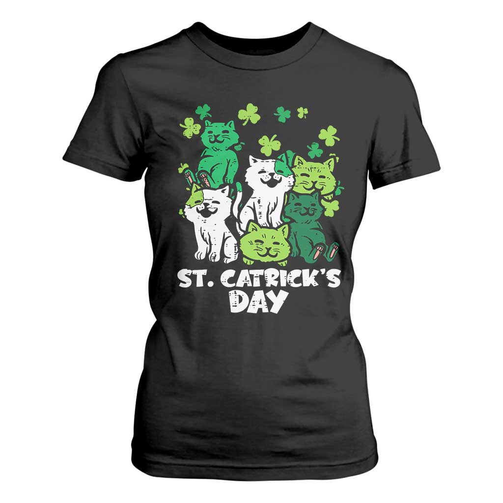 Cute St Catricks Day T Shirt For Women St Patricks Cats Saint Pattys Cat Lover TS02 Black Print Your Wear