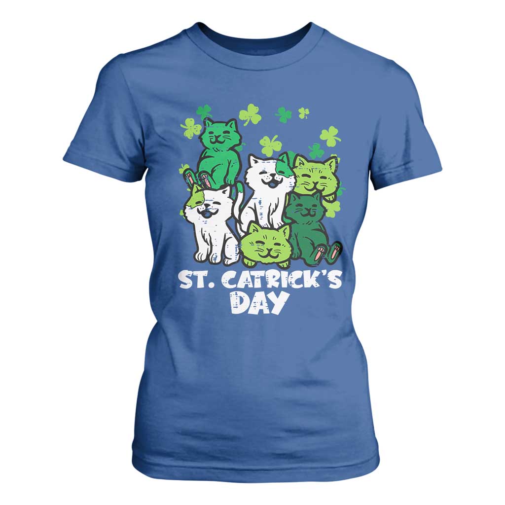 Cute St Catricks Day T Shirt For Women St Patricks Cats Saint Pattys Cat Lover TS02 Royal Blue Print Your Wear