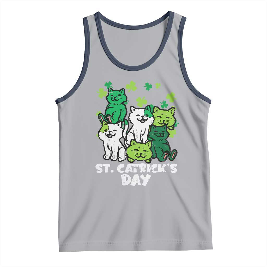 Cute St Catricks Day Tank Top St Patricks Cats Saint Pattys Cat Lover TS02 Athletic Heather Navy Print Your Wear