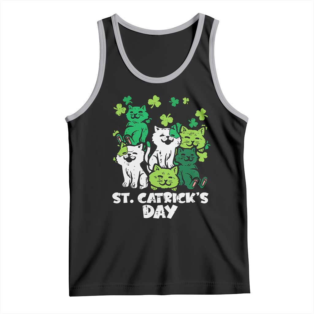 Cute St Catricks Day Tank Top St Patricks Cats Saint Pattys Cat Lover TS02 Black Athletic Heather Print Your Wear